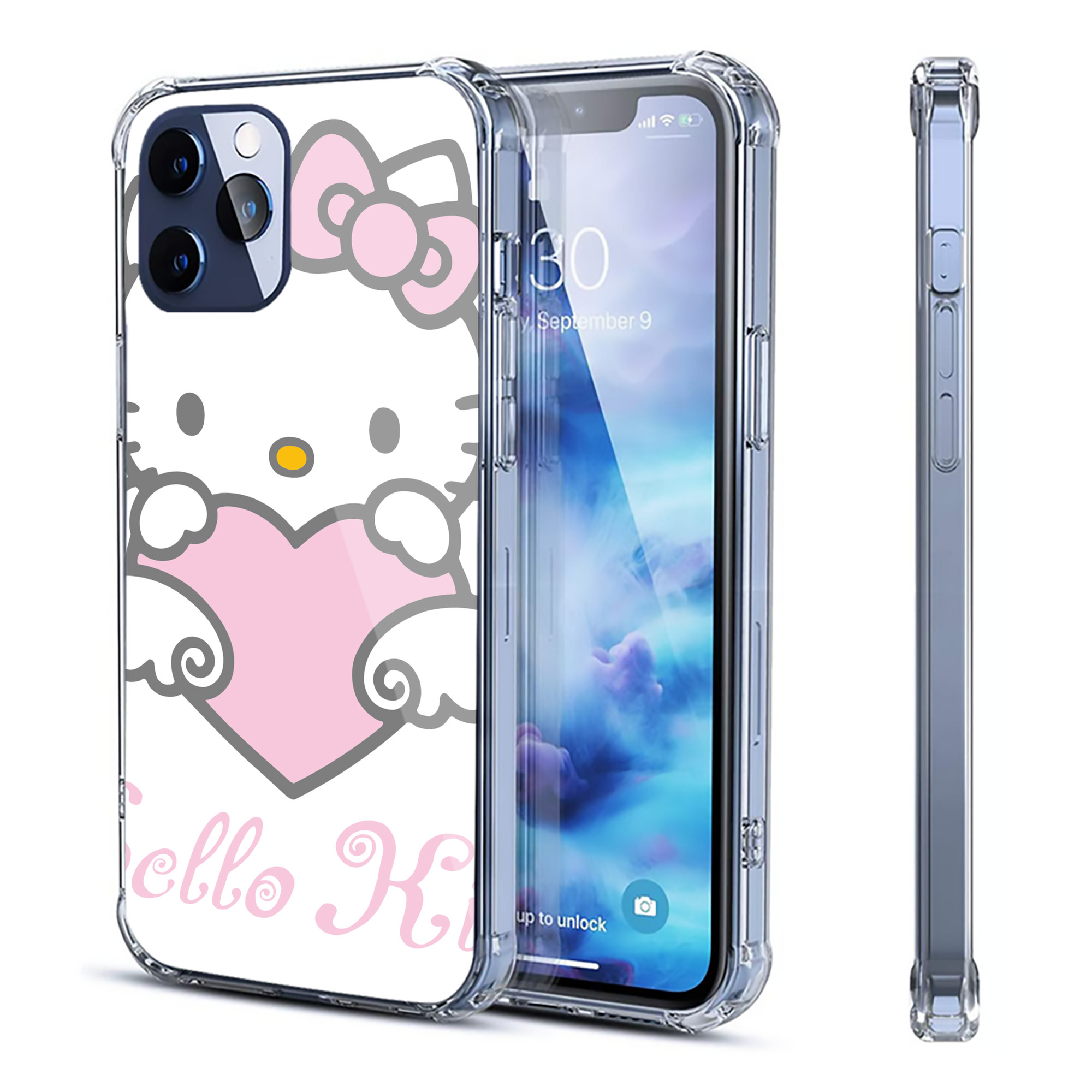 （画像用） Hello Kitty ハローキティ 【iPhone 12シリーズ対応】透明スマホケース（クリアソフトケース）